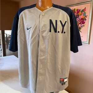 Nike Gray and Navy Men's Jersey